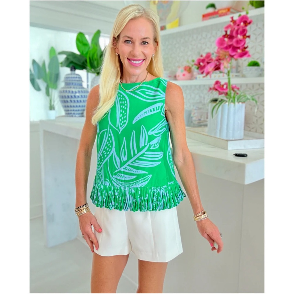 English Factory Angelina Green Loop Top